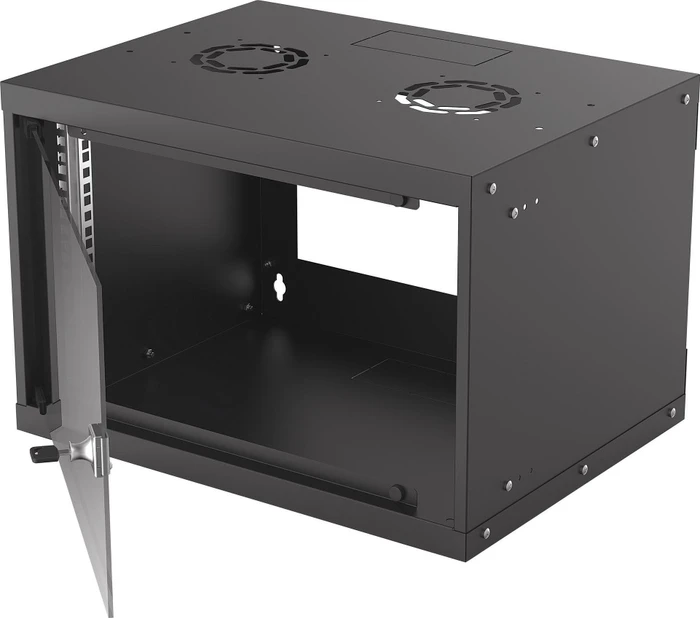 Intellinet Wandschrank 6HE, Sicherheitsglastür, IP2X, schwarz, 400mm tief