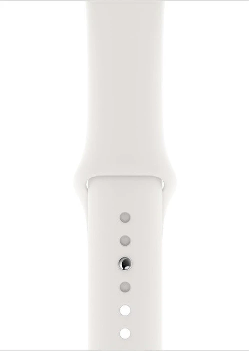 Apple Watch Series 4 (GPS + Cellular) Aluminium 44mm silber mit Sportarmband weiß