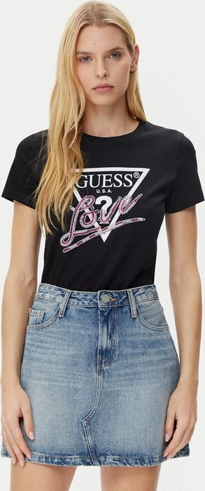 Guess Love T-Shirt kurzarm schwarz (Damen)