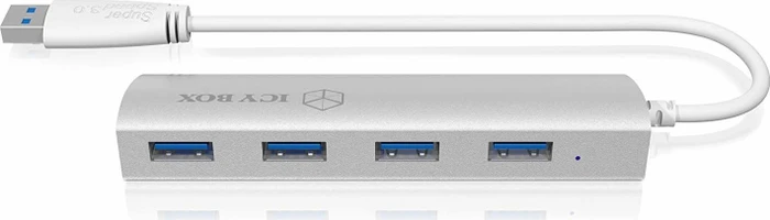RaidSonic Icy Box IB-AC6401 silber USB-Hub, 4x USB-A 3.0, USB-A 3.0 [Stecker]