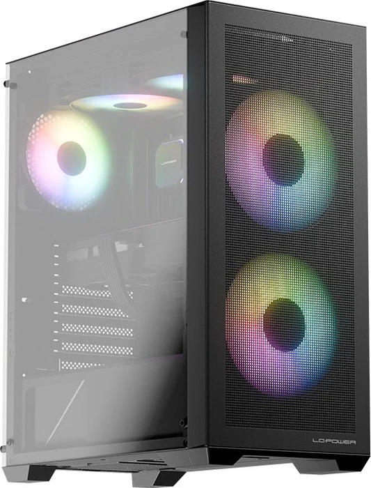 LC-Power Gaming 717B Meshwork_L Dark, schwarz, Glasfenster