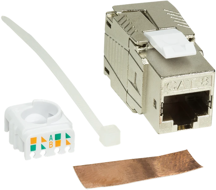LogiLink Keystone Modul RJ-45 Buchse via Verlegekabel Cat8.1 PrimeLine