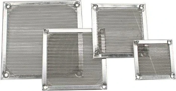 InLine Alu Lüftergitter mit Aluminium Filter für Lüfter 80x80mm