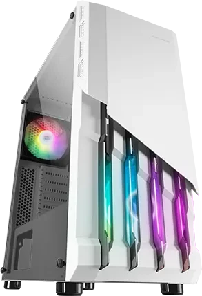 Mars Gaming MC-X2 White, Glasfenster