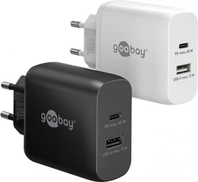 Wentronic Goobay USB-C PD GaN Dual-Schnellladegerät (45W) weiß