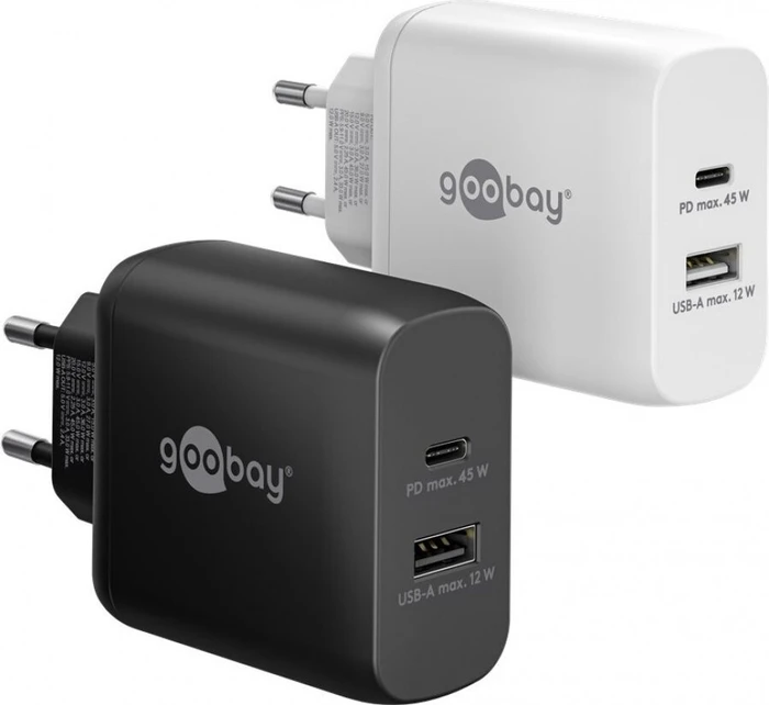 Wentronic Goobay USB-C PD GaN Dual-Schnellladegerät (45W) weiß