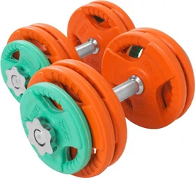 Gorilla Sports Gummi Gripper Kurzhanteln Sternverschluss Hantelstangen Set 30kg