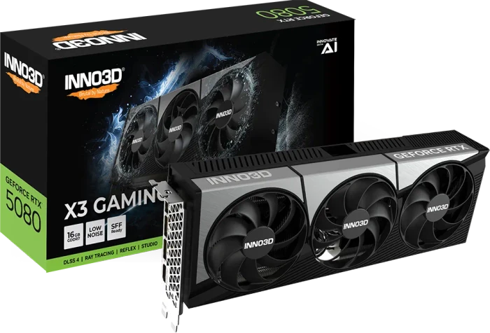 INNO3D GeForce RTX 5080 X3 Gaming OC, 16GB GDDR7, HDMI, 3x DP