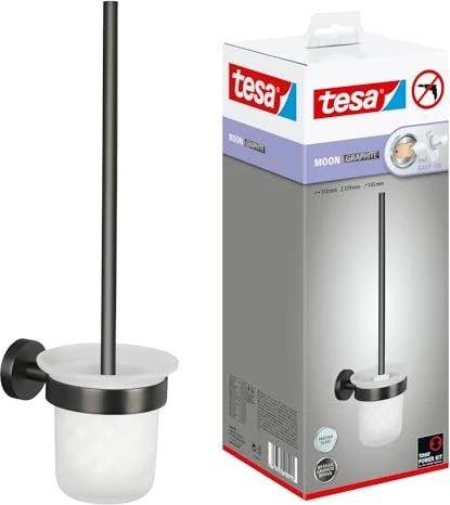 tesa Moon Graphite WC-Bürstenhalter inkl. Klebelösung graphit