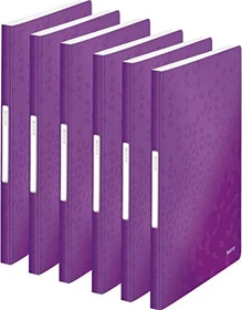 Leitz WOW Sichtbuch, A4, violett, inkl. 40 Klarsichthüllen, 6er-Pack