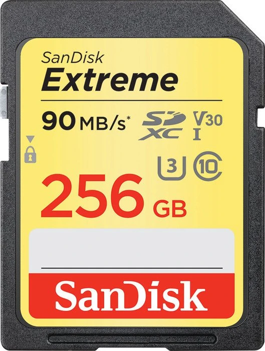 SanDisk Extreme R90/W60 256GB, UHS-I U3, Class 10