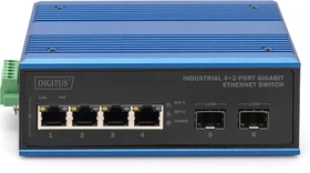 Digitus DN-65 Industrial Railmount Gigabit Switch, 4x RJ-45, 2x SFP, 120W PoE+ (DN-651149)