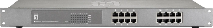 LevelOne GEP Rackmount Gigabit Switch, 16x RJ-45, 140W PoE+
