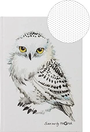 Pagna Save me Notizbuch, A5, punktiert, Karton-Cover, Motiv Eule, 64 Blatt