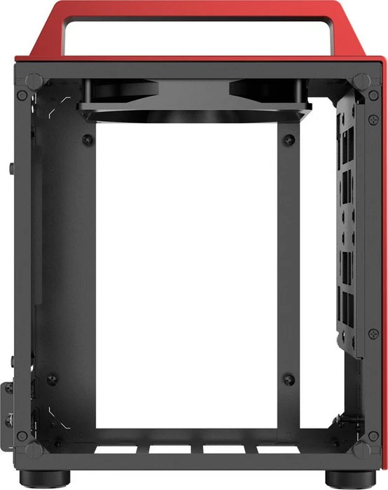Jonsbo T8, rot, Glasfenster, Mini-ITX