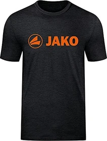 Jako Promo T-Shirt kurzarm black melange/neon orange