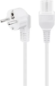 Wentronic Goobay Warmgeräte Netzkabel, Schutzkontakt auf Warmgerätestecker C15, weiß, 2m (30370)