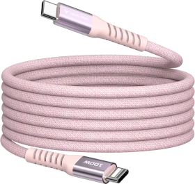 Verbatim Sync & Charge Magnetisches USB-C Kabel, USB 2.0, 480Mb/s, 100W PD 3.0/QC 3.0, USB-C Stecker auf USB-C Stecker, rosa, 1.2m (31857)