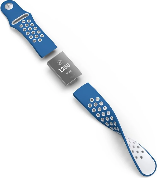 Hama Ersatzarmband Sport für Fitbit Charge 3/4 blau/grau
