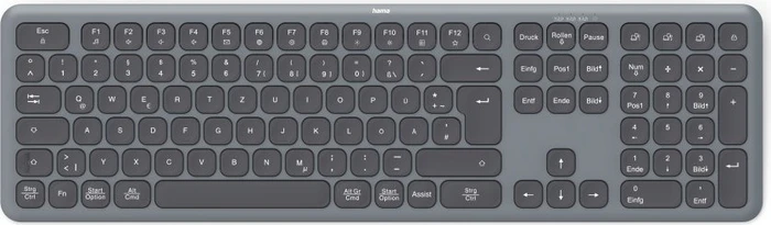 Hama WK-550 Multi-Device-Tastatur, dunkelgrau/schwarz, USB/Bluetooth, DE