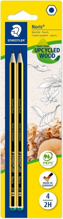 Staedtler Noris 120 Bleistift 2H graphit, schwarz/gelb, 2er-Pack