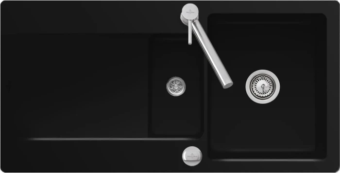 Villeroy & Boch Siluet 60 R Einbau Becken reversibel mit Ablauffernbedienung chromite
