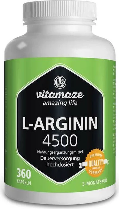 Vitamaze L-Arginin 4.500 hochdosiert Kapseln, 360 Stück