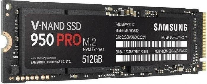 Samsung SSD 950 PRO 512GB, 512B, M.2 2280 / M-Key / PCIe 3.0 x4
