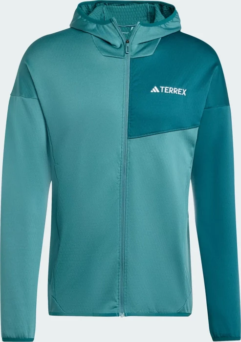 adidas Terrex Xperior Climawarm Light Fleece Hooded Jacke mystery green/preloved teal (Herren)