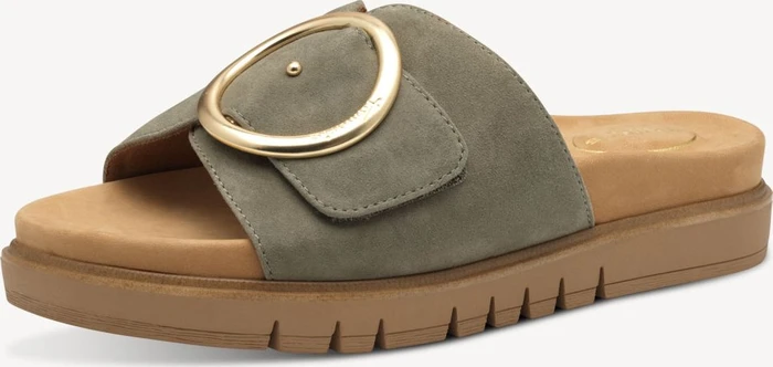 Tamaris Lederpantolette grün (Damen)