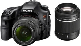 Sony Alpha 65 mit Objektiv 18-55mm 3.5-5.6 DT SAM und 55-200mm 4.0-5.6 DT SAM