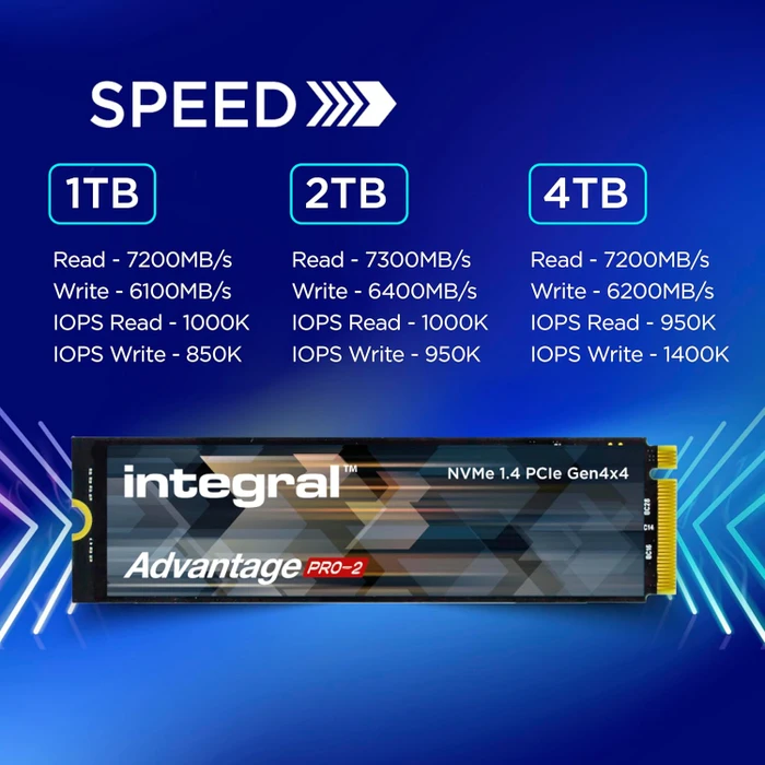 Integral Advantage Pro-2 M.2 2280 PCIe NVMe SSD 2TB, M.2 2280 / M-Key / PCIe 4.0 x4