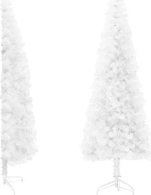 vidaXL Künstlicher Weihnachtsbaum halbrund schlank weiß, 180cm