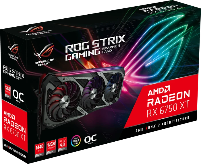 ASUS ROG Strix Radeon RX 6750 XT OC, ROG-STRIX-RX6750XT-O12G-GAMING, 12GB GDDR6, HDMI, 3x DP