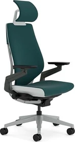 Steelcase Gesture Bürostuhl mit Armlehnen und Kopfstütze, dunkelgrün