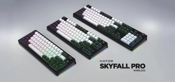 Hator Skyfall 80 Pro Wireless, weiß/schwarz, LEDs RGB, Aurum Vanila Silent, USB/Bluetooth, US