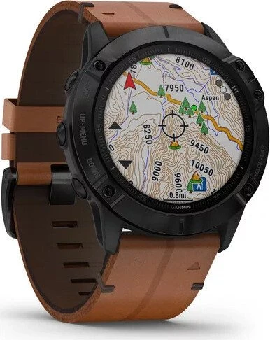 Garmin Fenix 6X Sapphire black dlc/chestnut leather