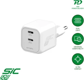 4smarts Ladegerät PDPlug SiC Dual 45W 2C weiß