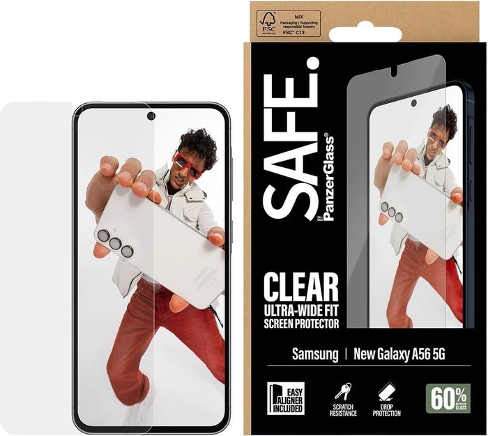 PanzerGlass Safe Screen Protector Ultra-Wide Fit with EasyAligner für Samsung Galaxy A57 5G