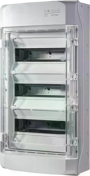 f-tronic AP Feuchtraumverteiler IP65, NEPTUN36, 3-reihig, mit Belüftungssystem (7270003)