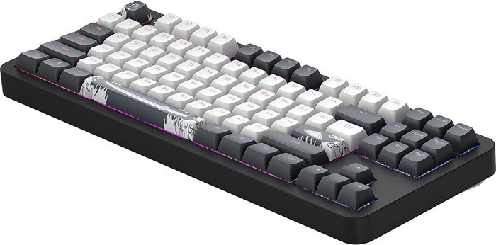Dark Project ALU87B Bushido Gaming Keyboard, schwarz/weiß, LEDs RGB, g3ms Moonstone, USB, UA/US