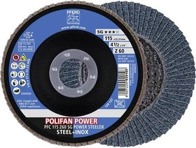 Pferd PFC 115 Z 60 SG POWER STEELOX POLIFAN Fächerschleifscheibe K60, 115x22.23mm, 10 Stück