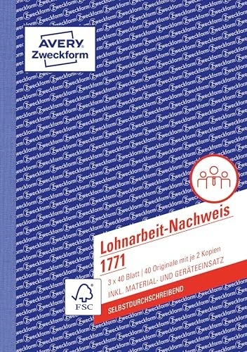 Avery-Zweckform Lohnarbeit-Nachweis, A5, 40 Blatt