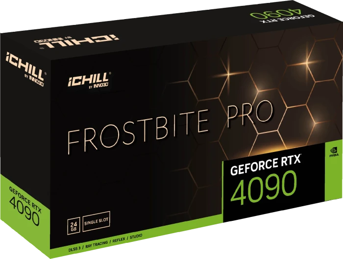 INNO3D GeForce RTX 4090 iCHILL Frostbite Pro, 24GB GDDR6X, HDMI, 3x DP