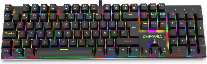 Inca IKG-443 Empousa Mechanical Gaming Tastatur, schwarz, LEDs RGB, RED Switches, USB, DE