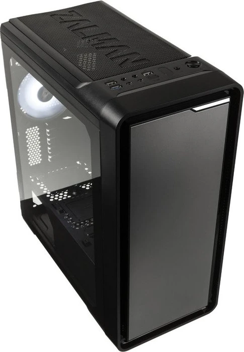 Zalman M3, schwarz, Glasfenster