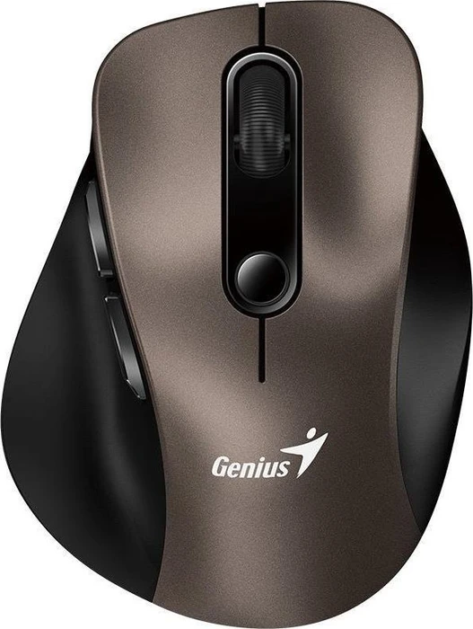 Genius Ergo 9000S Wireless Bluetooth Mini Ergo Silent Mouse Champagne Titanium, USB/Bluetooth