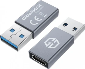 Graugear G-AD-CTA-10G, USB-C Adapter, USB 3.1, 10Gb/s, USB-C 3.1 [Buchse] auf USB-A 3.1 [Stecker], Adapter, schwarz (18017)