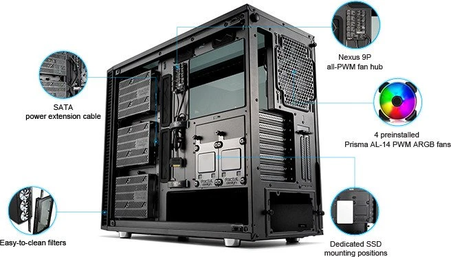 Fractal Design Define S2 Vision RGB, Glasfenster