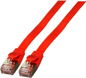 EFB Elektronik PVC Flach-Patchkabel, Cat6a, U/FTP, RJ-45/RJ-45, 1.5m, rot